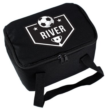 Personalised Memento Company Black Football Lunch Bag