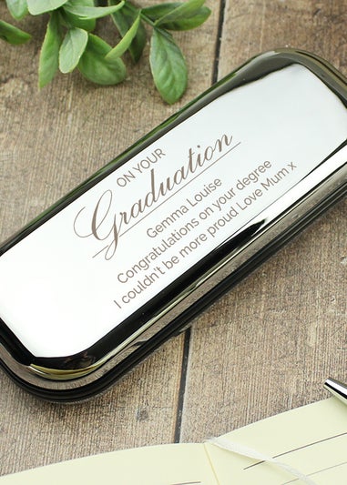 Personalised Memento Company Silver Graduation Pen and Box Set