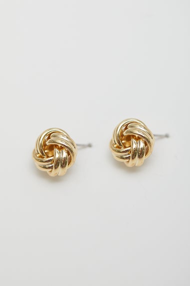 Jon Richard Gold Plated Knot Stud Earrings