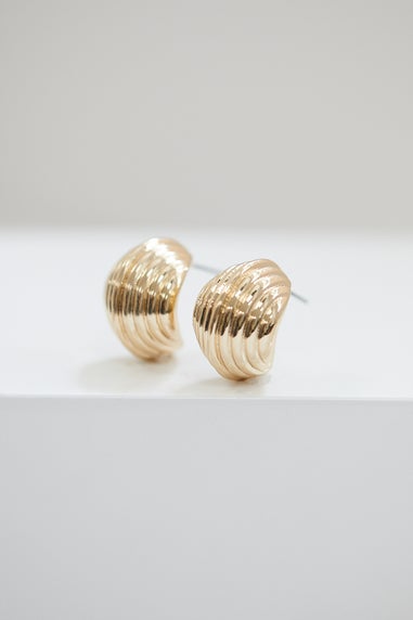 Jon Richard Gold Plated Ridged Hoop Earrings