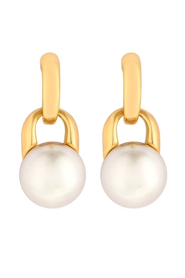 Jon Richard Gold Plated And Pearl Mini Drop Earrings