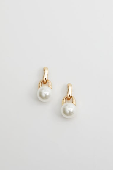 Jon Richard Gold Plated And Pearl Mini Drop Earrings