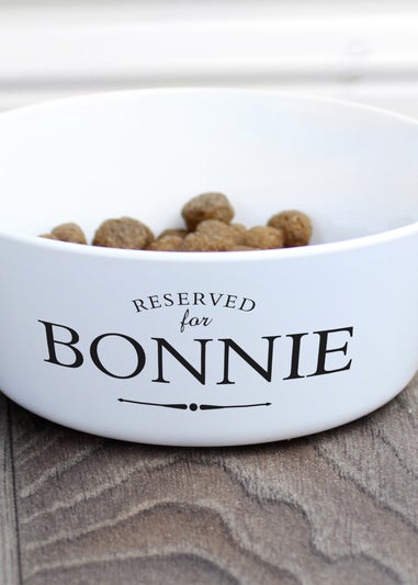 Personalised Memento Company White Reserved for Plastic Cat Bowl