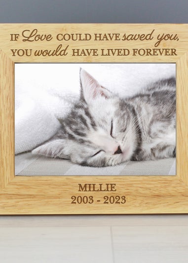 Personalised Memento Company Wood Pet Memorial 6x4 Photo Frame