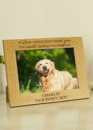 Personalised Memento Company Wood Pet Memorial 6x4 Photo Frame