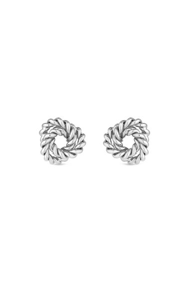 Jon Richard Vintage Inspired Silver Plated Textured Knot Earrings