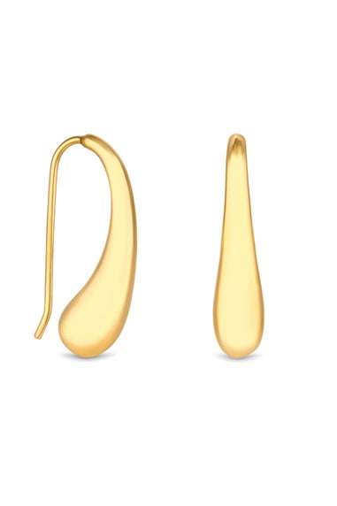 Jon Richard Recycled Gold Plated Organic Tear Drop Earrings