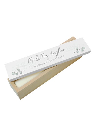 Personalised Memento Company Wood Botanical Leaves Certificate Holder