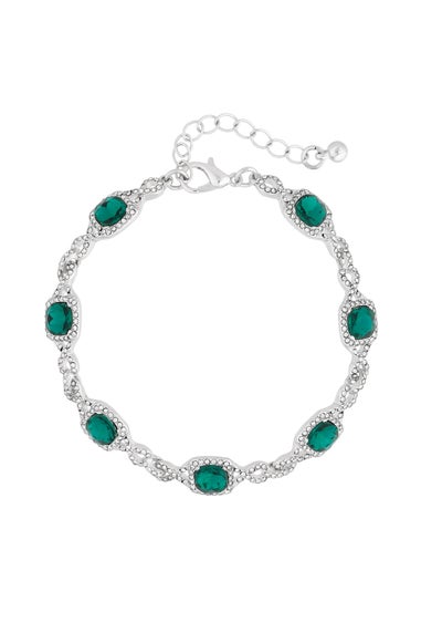 Jon Richard Silver Plated Emerald Green Infinity Bracelet