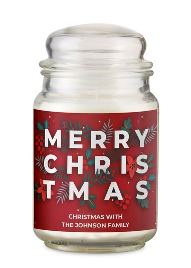 Personalised Memento Company Cream Christmas Large Scented Jar Candle