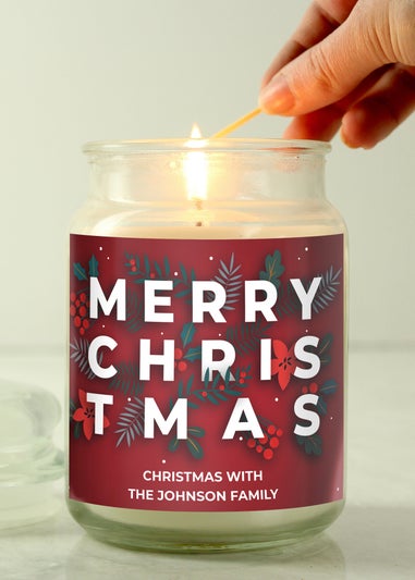 Personalised Memento Company Cream Christmas Large Scented Jar Candle