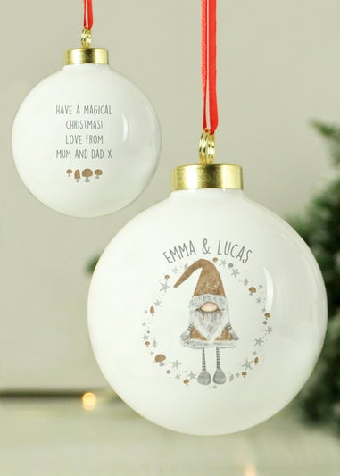 Personalised Memento Company White Christmas Gonk Bauble