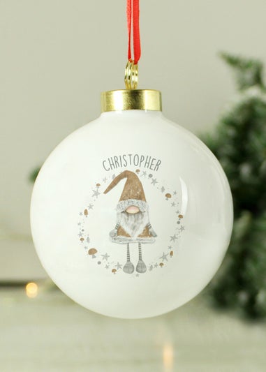 Personalised Memento Company White Christmas Gonk Bauble