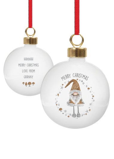 Personalised Memento Company White Christmas Gonk Bauble