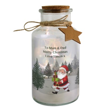 Personalised Memento Company Clear Santa LED Glass Jar