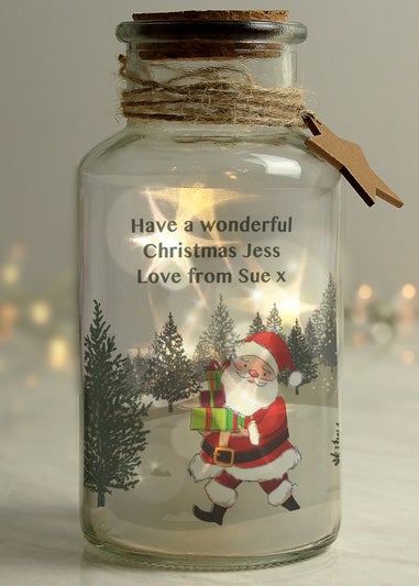 Personalised Memento Company Clear Santa LED Glass Jar