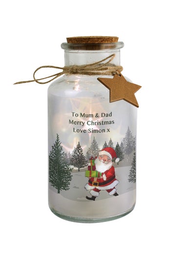 Personalised Memento Company Clear Santa LED Glass Jar