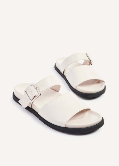 Linzi Amabel Ivory Faux Leather Two Part Sandal