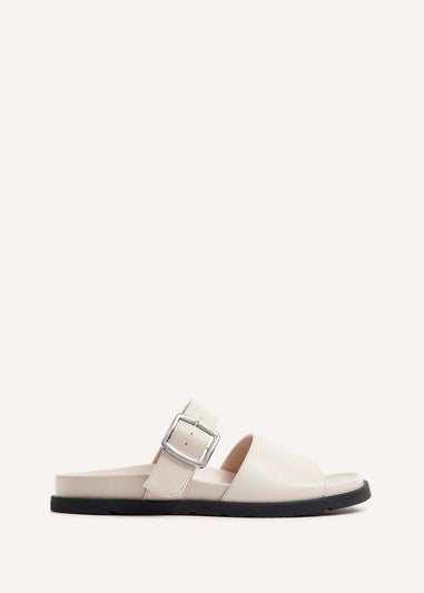 Linzi Amabel Ivory Faux Leather Two Part Sandal