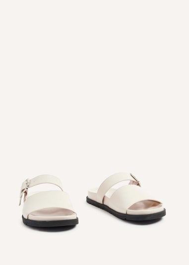 Linzi Amabel Ivory Faux Leather Two Part Sandal