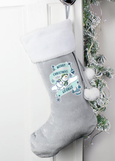 Personalised Memento Company Grey The Snowman and the Snowdog Luxury Stocking