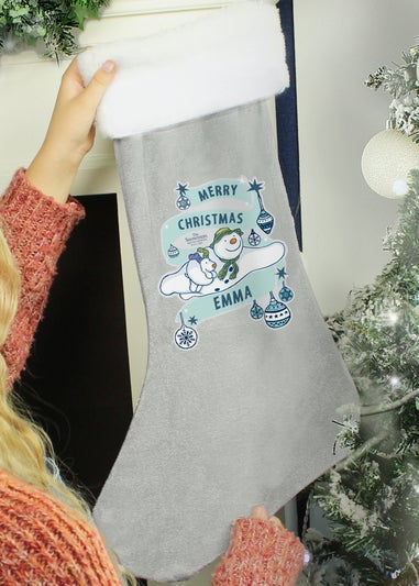 Personalised Memento Company Grey The Snowman and the Snowdog Luxury Stocking