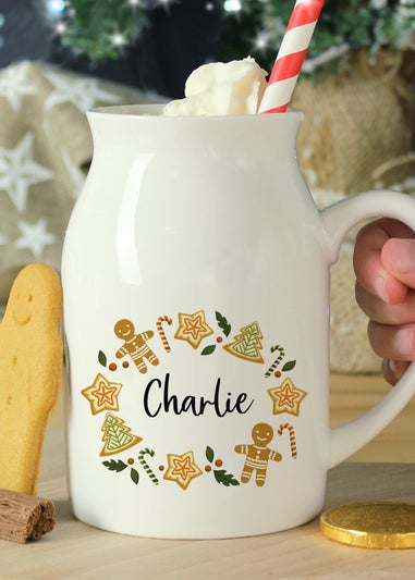 Personalised Memento Company White Christmas Milk Jug