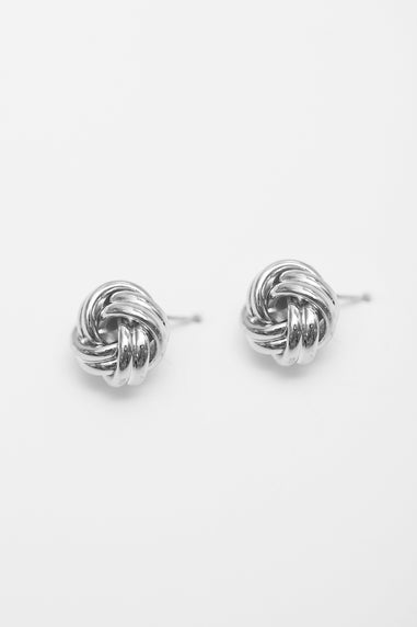 Jon Richard Silver Plated Knot Stud Earrings