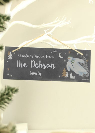 Personalised Memento Company Slate The Snowman Magical Adventure Hanging Plaque