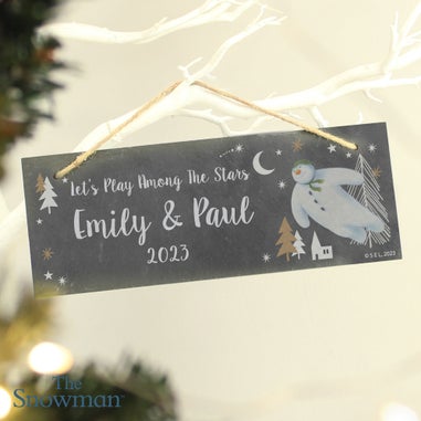 Personalised Memento Company Slate The Snowman Magical Adventure Hanging Plaque