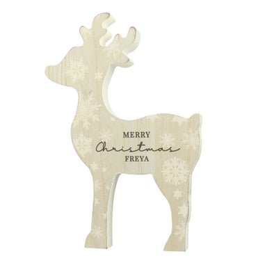 Personalised Memento Company Brown Snowflake Reindeer Ornament