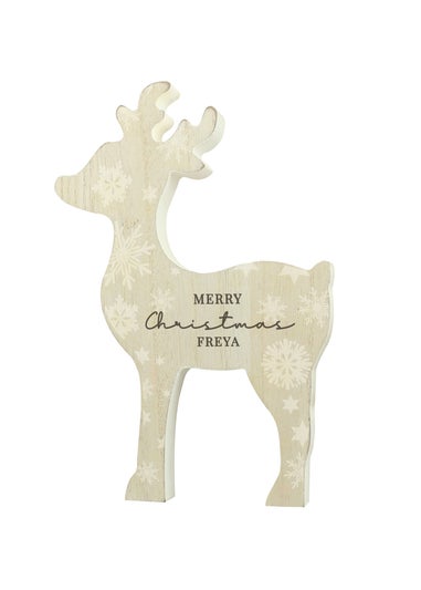 Personalised Memento Company Brown Snowflake Reindeer Ornament