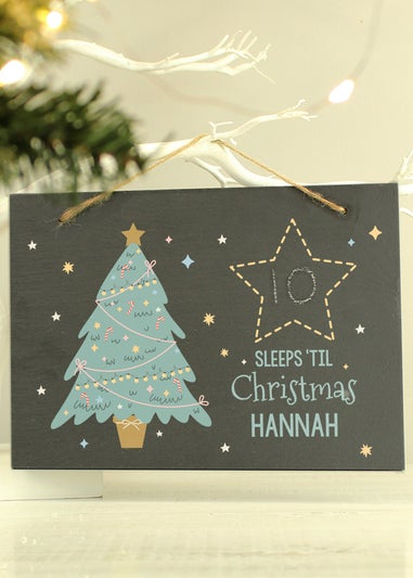 Personalised Memento Company Slate Christmas Chalk Countdown Hanging Large Sign