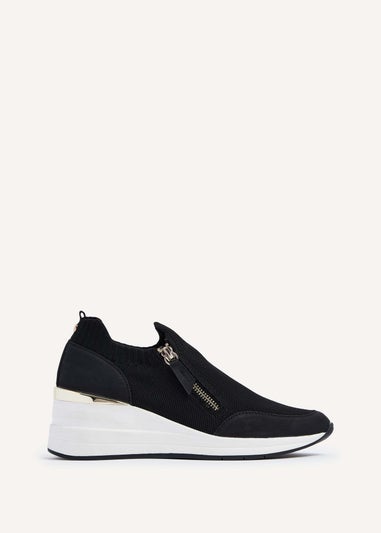 Linzi Adler Black Flyknit Wedged Trainer