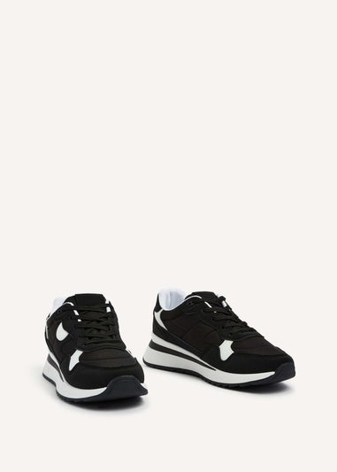 Linzi Clapham Black Two-Tone Wedged Trainer