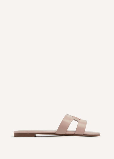 Linzi Sasha Nude Faux Leather Slider Sandal