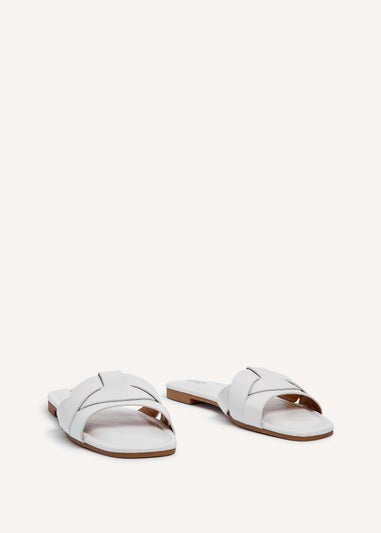 Linzi Fletcher White Faux Leather Slider