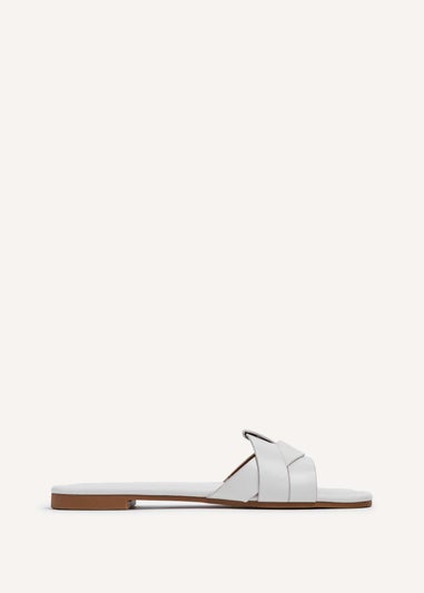 Linzi Fletcher White Faux Leather Slider