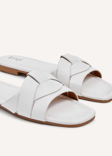 Linzi Fletcher White Faux Leather Slider