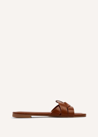 Linzi Fletcher Tan Faux Leather Slider