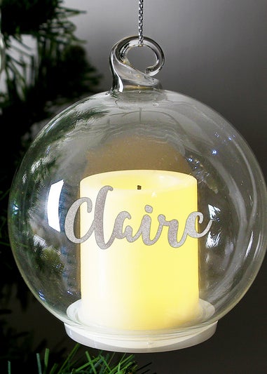 Personalised Memento Company Clear Christmas LED Candle Bauble