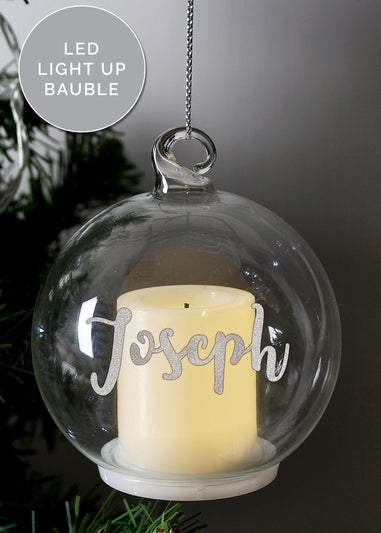 Personalised Memento Company Clear Christmas LED Candle Bauble