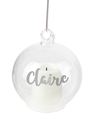 Personalised Memento Company Clear Christmas LED Candle Bauble