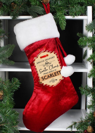 Personalised Memento Company Red Special Delivery Luxury Stocking