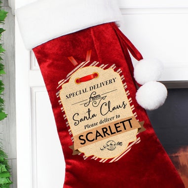 Personalised Memento Company Red Special Delivery Luxury Stocking