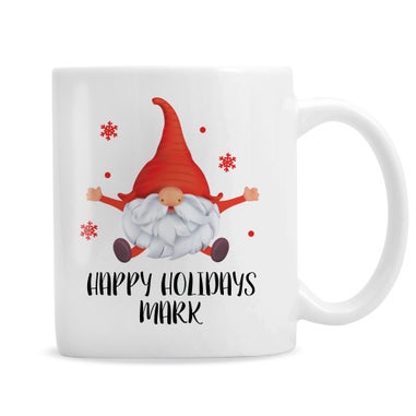 Personalised Memento Company White Red Gonk Christmas Mug