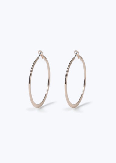 Muse Rose Gold Large Knife Edge Hoop Earrings