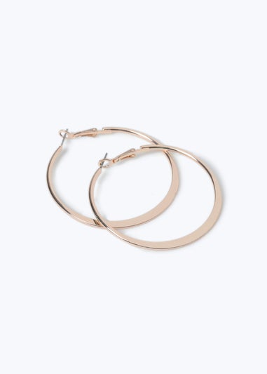 Muse Rose Gold Large Knife Edge Hoop Earrings