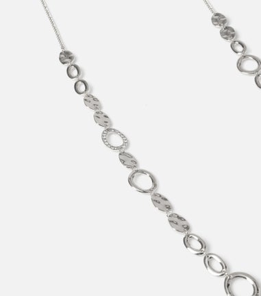 Muse Silver Textured Circle Necklace