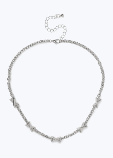 Muse Silver X Station Necklace